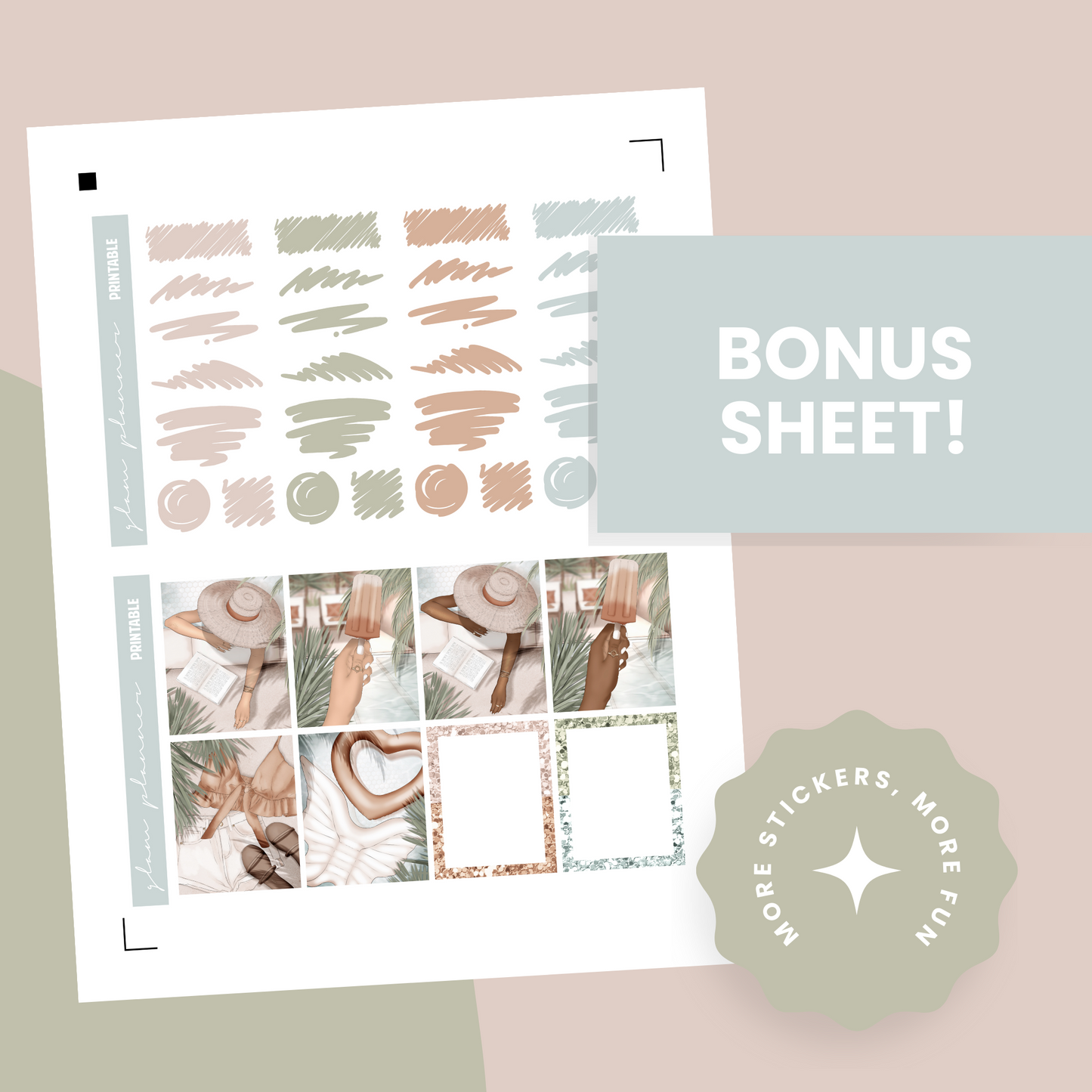 Tranquil Premium Printable Sticker Kit