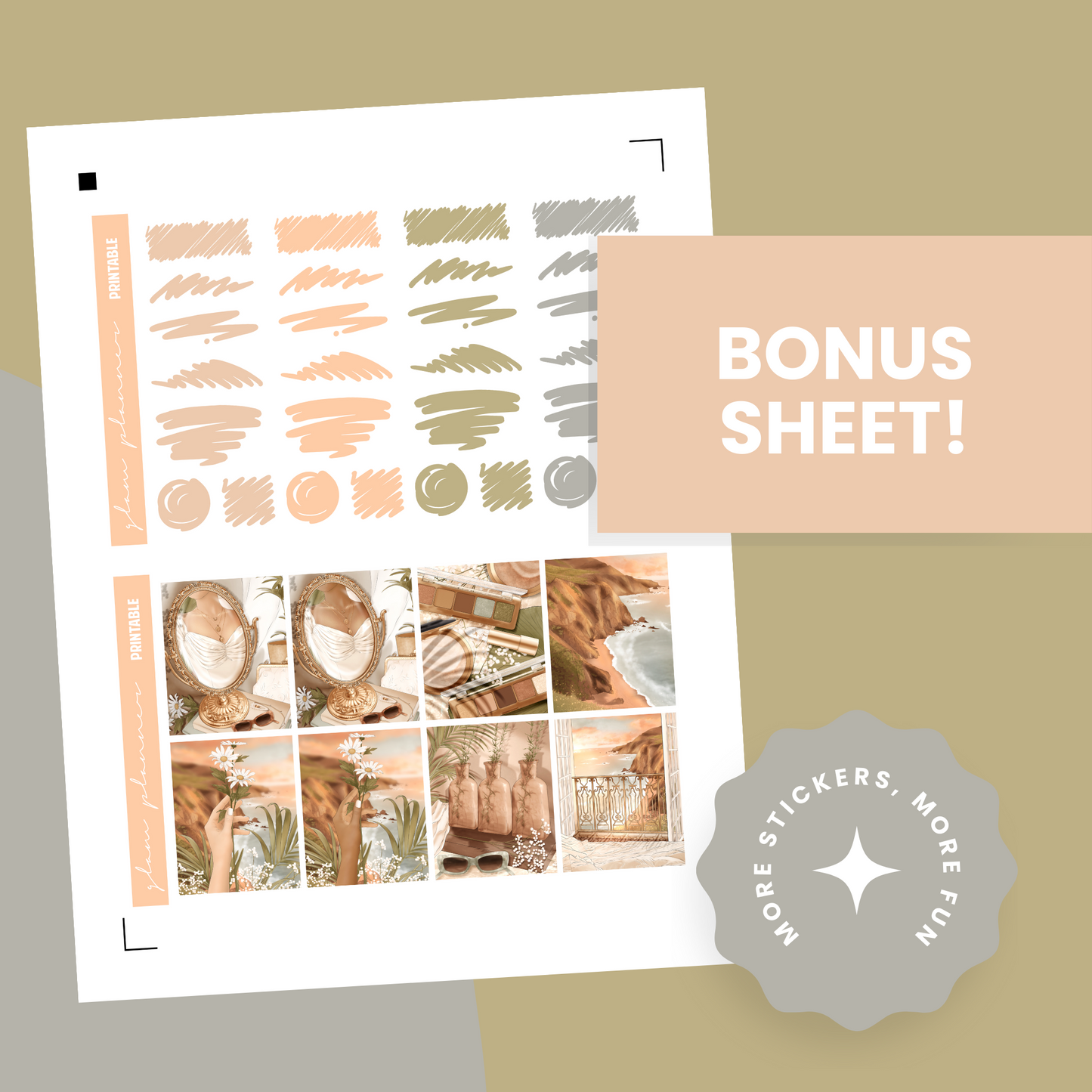 Golden Hour Premium Printable Sticker Kit