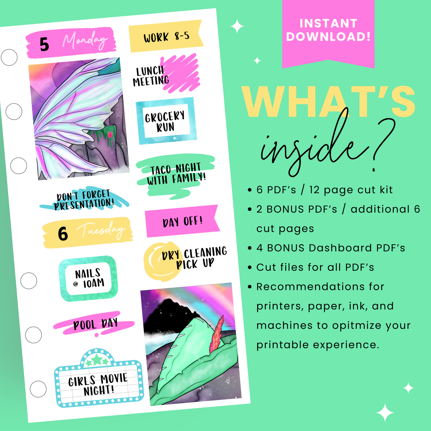 Fantasy Premium Printable Sticker Kit