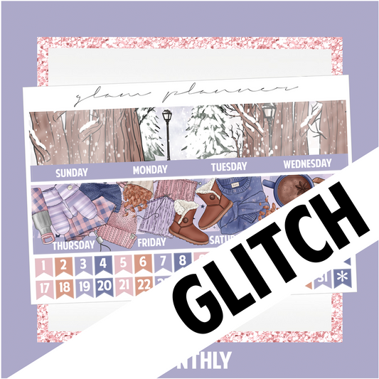 GLITCH Undated Monthly Spread - Winter Wonderland (With Optional January Foil)