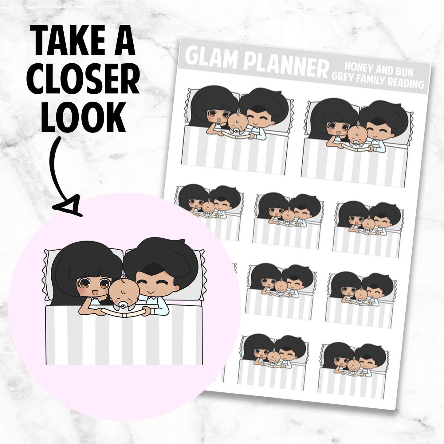 Honey and Bun: Grey Family Reading