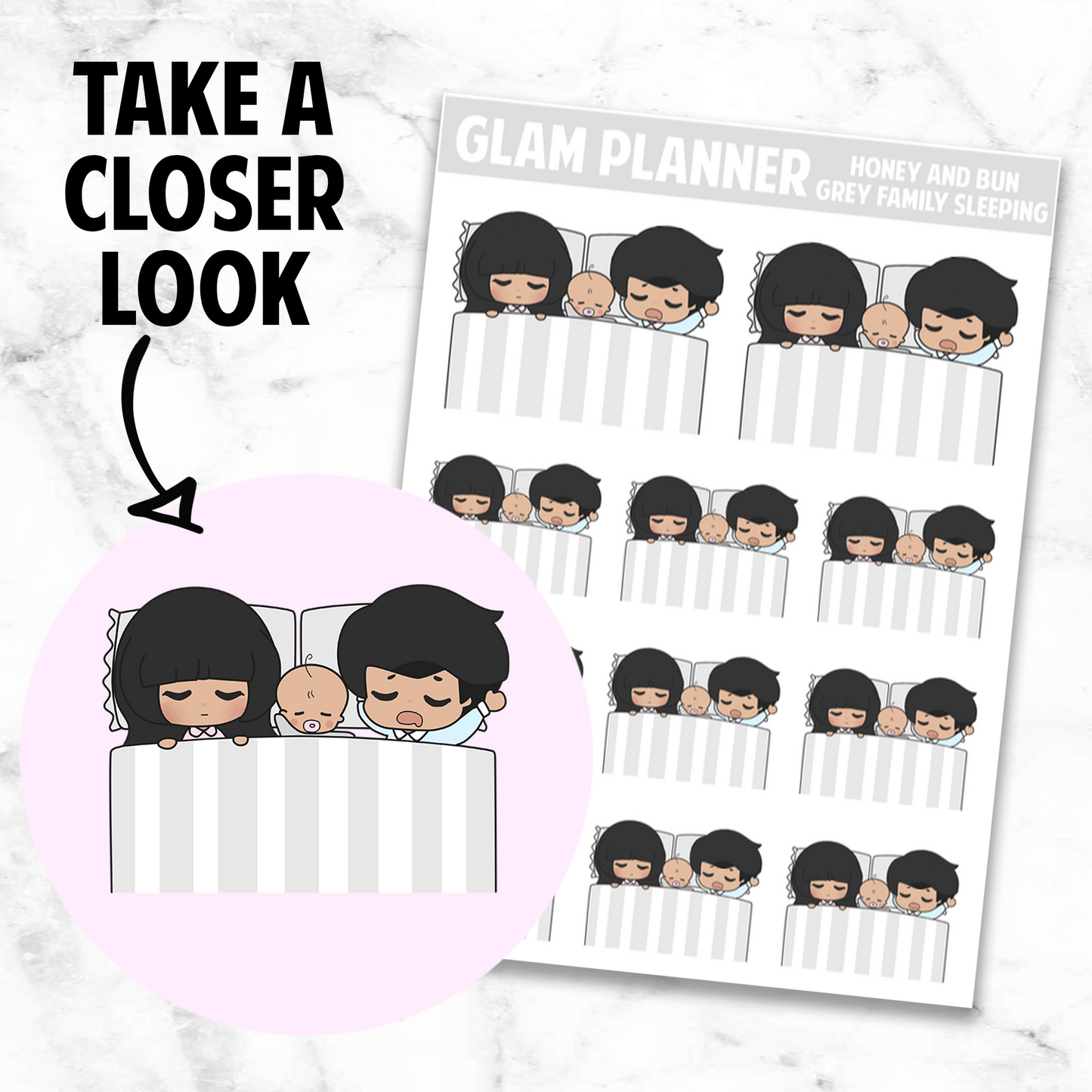 Honey and Bun: Grey Family Sleeping