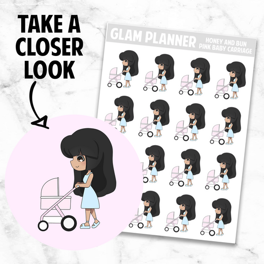 Honey and Bun: Pink Baby Carriage