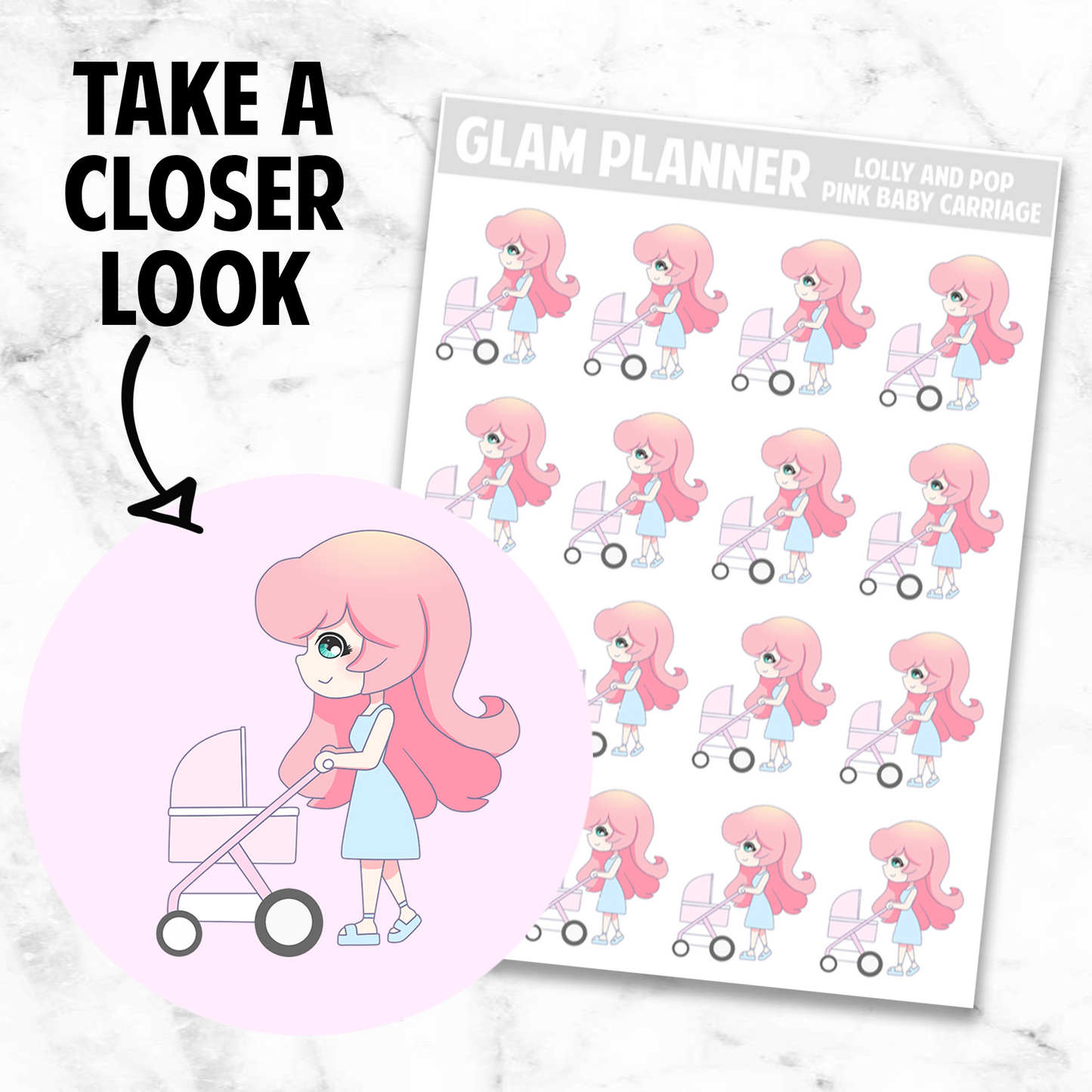 Lolly and Pop: Pink Baby Carriage