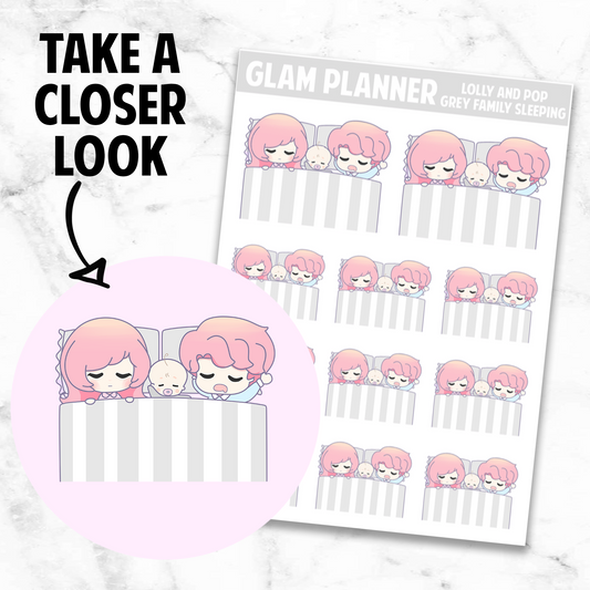 Lolly and Pop: Grey Family Sleeping