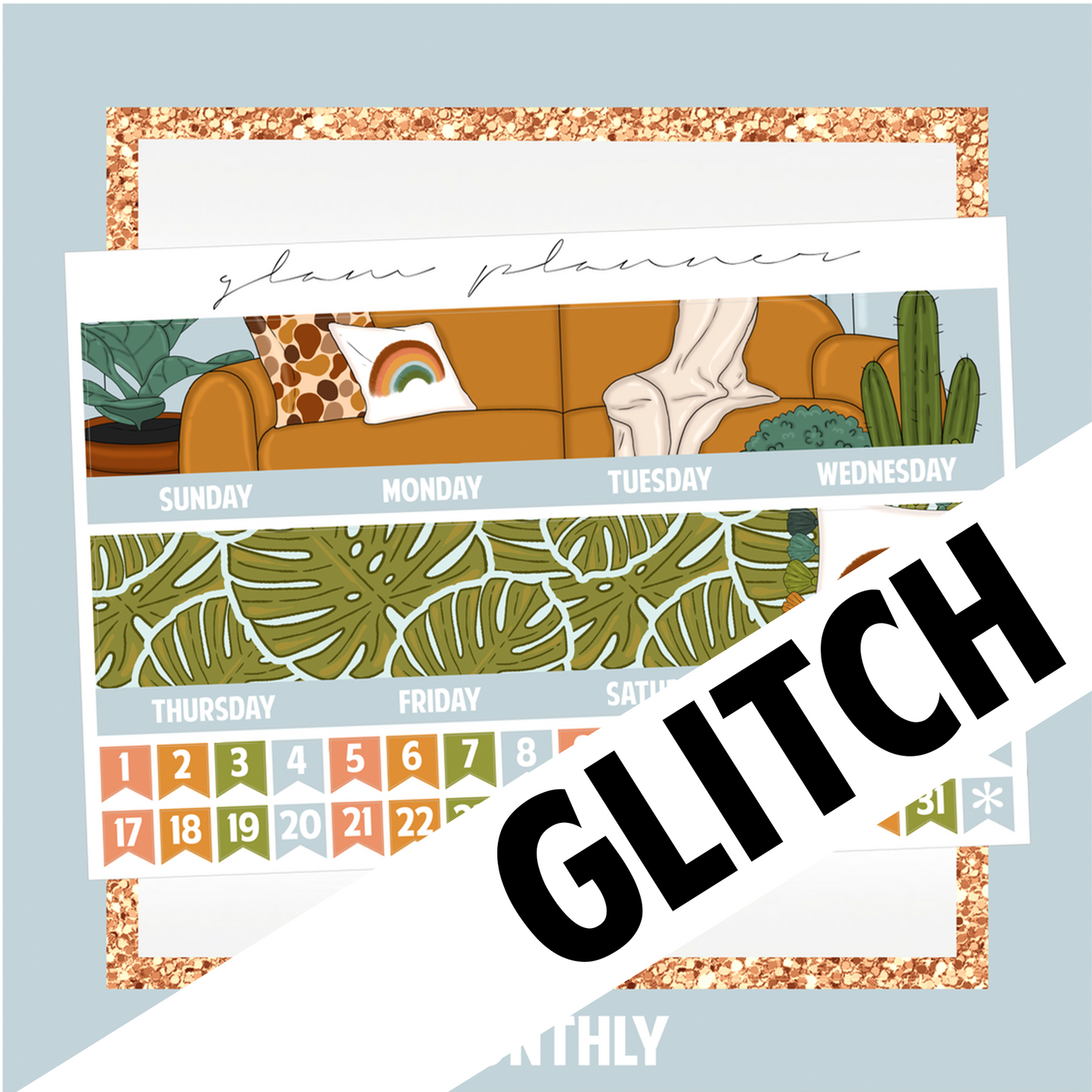 GLITCH Undated Monthly Spread - Boho Chic (With Optional March Foil)