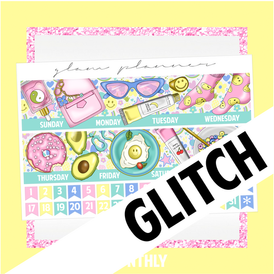GLITCH Undated Monthly Spread - Sunny Side Up (With Optional May Foil)