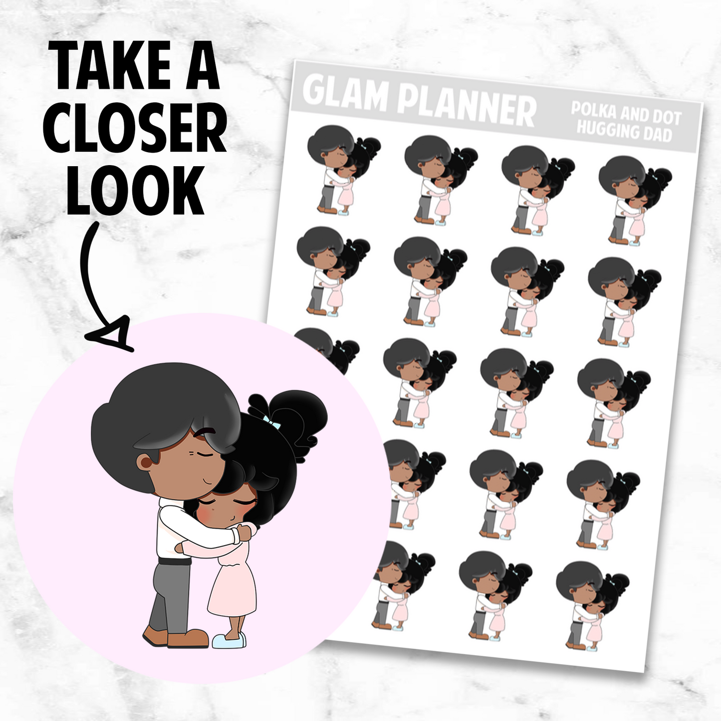 Polka and Dot: Hugging Dad