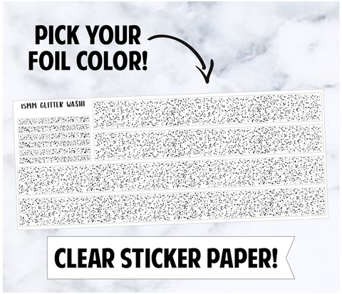 Foiled Overlay: 15MM Glitter Washi