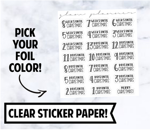 Foiled Stickers: Christmas Countdown