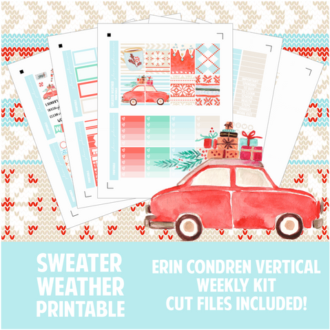 Sweater Weather Printable Sticker Kit