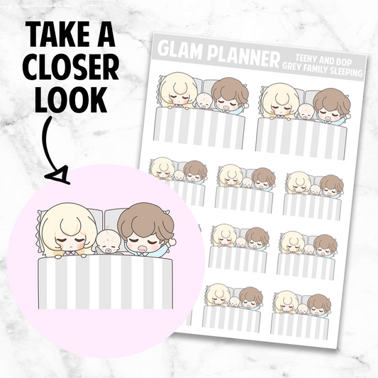 Teeny and Bop: Grey Family Sleeping